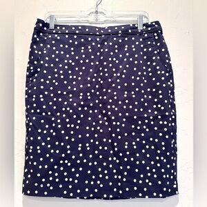 NWT Tommy Hilfiger Blue and White Polka Dot Pencil Skirt Size 10